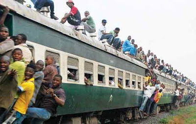 Picture of passengers on train