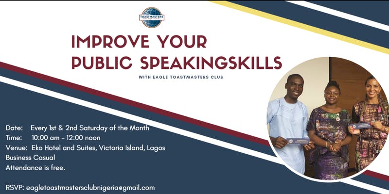 Public speaking event banner